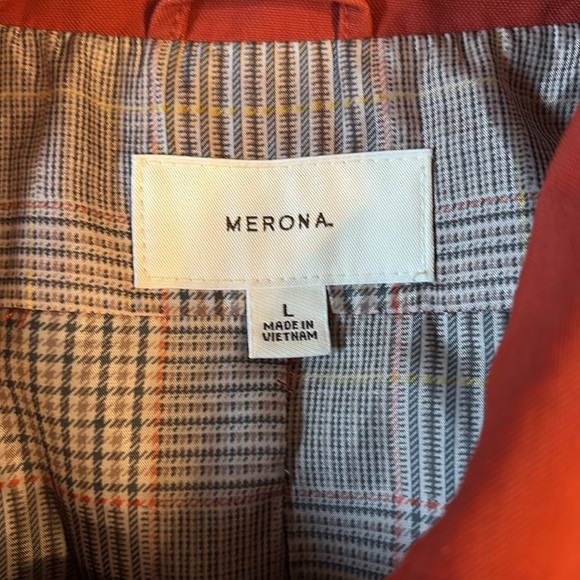 Women's Orange Large Belted Trench - Picture 2 of 7